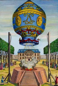 [Ilustración del globo de los hermanos Montgolfier.]